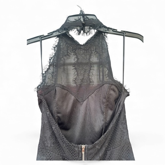 Charlotte Russe Y2K Lace Halter Midi Dress Sweetheart Sheer Detail Size S - Picture 4 of 4